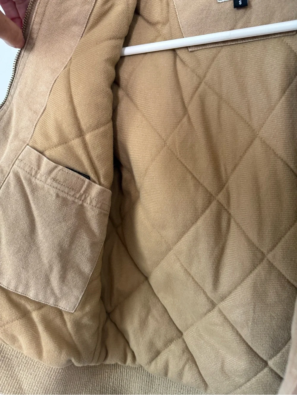 HEYBO Youth canvas Jacket Size Small 5/6 Hooded Tan